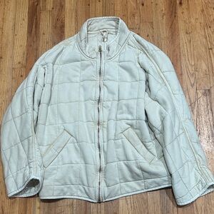 Free People Cream Quilted Jacket